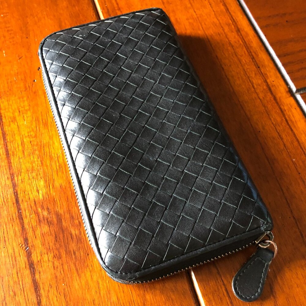 Bottega Veneta Black Leather Wallet